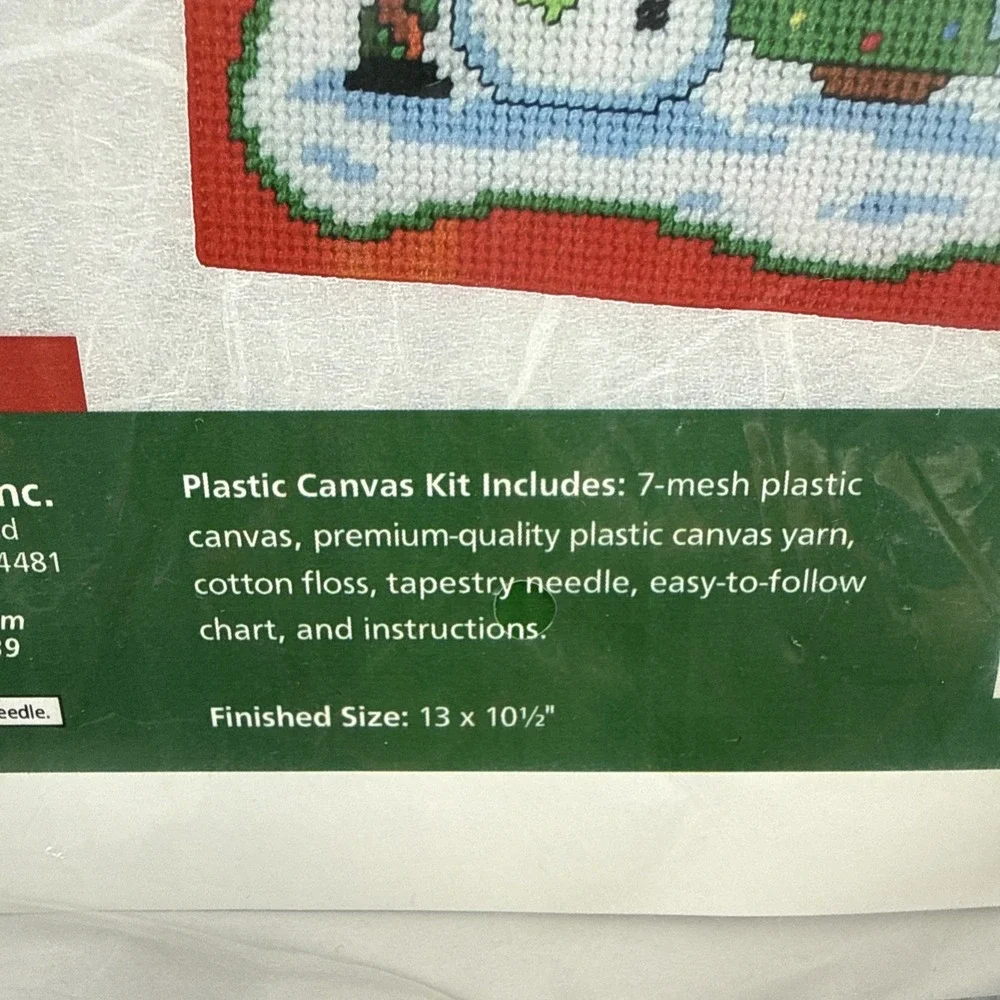 herrschners plastic canvas‎ Kit Christmas Snowman wonderland 2 Placemats